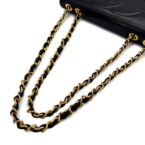VINTAGE CHANEL BIG COCO MATELASSE CHAIN SHOULDER BAG BLACK LAMB SKIN GOLD HARDWARE 90317852