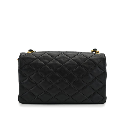 VINTAGE CHANEL BIG COCO MATELASSE CHAIN SHOULDER BAG BLACK LAMB SKIN GOLD HARDWARE 90324750