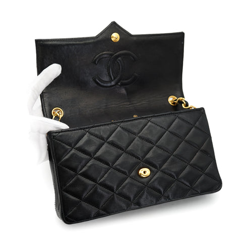 VINTAGE CHANEL BIG COCO MATELASSE CHAIN SHOULDER BAG BLACK LAMB SKIN GOLD HARDWARE 90324750