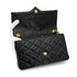 VINTAGE CHANEL BIG COCO MATELASSE CHAIN SHOULDER BAG BLACK LAMB SKIN GOLD HARDWARE 90324750