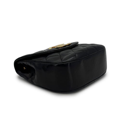 VINTAGE CHANEL BIG COCO MATELASSE CHAIN SHOULDER BAG BLACK LAMB SKIN GOLD HARDWARE 90324132