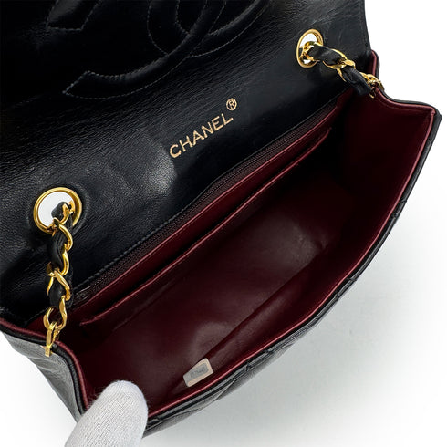 VINTAGE CHANEL BIG COCO MATELASSE CHAIN SHOULDER BAG BLACK LAMB SKIN GOLD HARDWARE 90324132