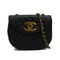 VINTAGE CHANEL BIG COCO PUSH LOCK CHAIN SHOULDER BAG BLACK LAMB SKIN GOLD HARDWARE 90343957