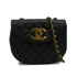 VINTAGE CHANEL BIG COCO PUSH LOCK CHAIN SHOULDER BAG BLACK LAMB SKIN GOLD HARDWARE 90343957