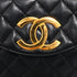 VINTAGE CHANEL BIG COCO PUSH LOCK CHAIN SHOULDER BAG BLACK LAMB SKIN GOLD HARDWARE 90343957