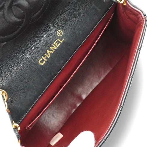 VINTAGE CHANEL BIG COCO PUSH LOCK CHAIN SHOULDER BAG BLACK LAMB SKIN GOLD HARDWARE 90343957