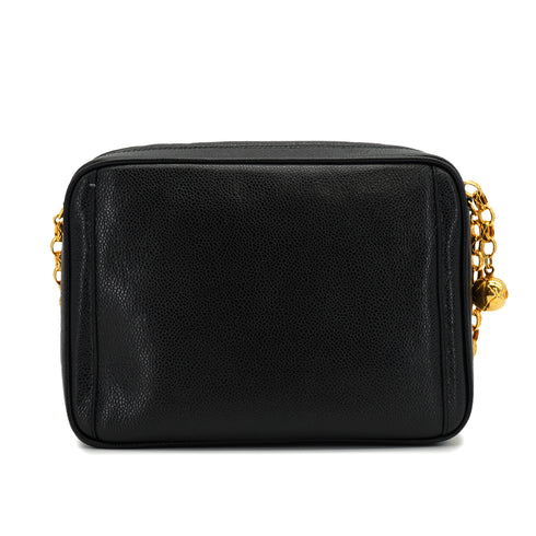 VINTAGE CHANEL BIJOU CHAIN SHOULDER BAG BLACK CAVIAR SKIN GOLD HARDWARE 90327410