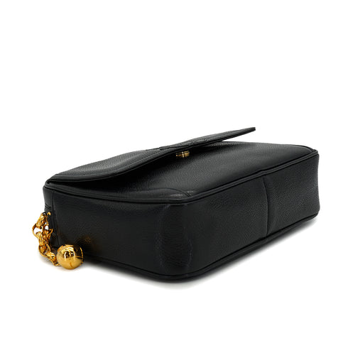 VINTAGE CHANEL BIJOU CHAIN SHOULDER BAG BLACK CAVIAR SKIN GOLD HARDWARE 90327410