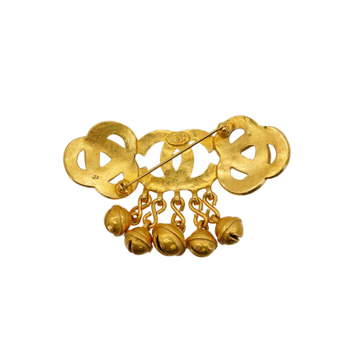 VINTAGE CHANEL BROOCH BELL COCOMARK GOLD ACCESSORY 95P 90347853