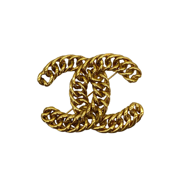 VINTAGE CHANEL BROOCH COCOMARK CHAIN GOLD ACCESSORY 90325929