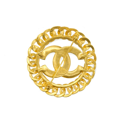 VINTAGE CHANEL BROOCH COCOMARK CHAIN GOLD ACCESSORY 96P 90339109