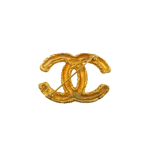 VINTAGE CHANEL BROOCH COCOMARK LAVA GOLD ACCESSORY 93A 90350576