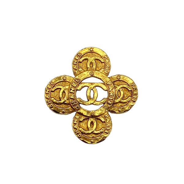 VINTAGE CHANEL BROOCH COCOMARK LOGO GOLD ACCESSORY 28 90321761