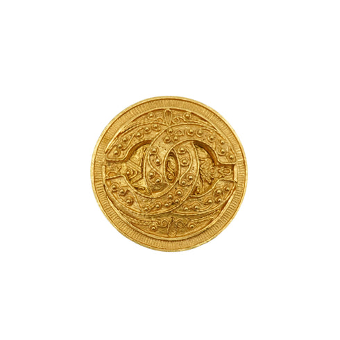 VINTAGE CHANEL BROOCH COCOMARK ROUND GOLD ACCESSORY 94A 90347846