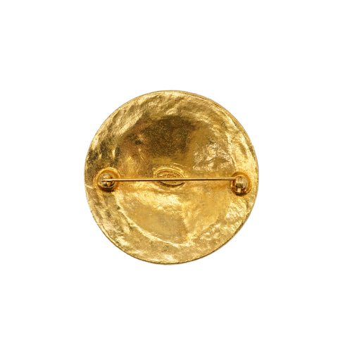 VINTAGE CHANEL BROOCH COCOMARK ROUND GOLD ACCESSORY 94A 90347846
