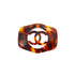 VINTAGE CHANEL BROOCH COCOMARK TORTOISESHELL BROWN GOLD ACCESSORY 97P 90341469