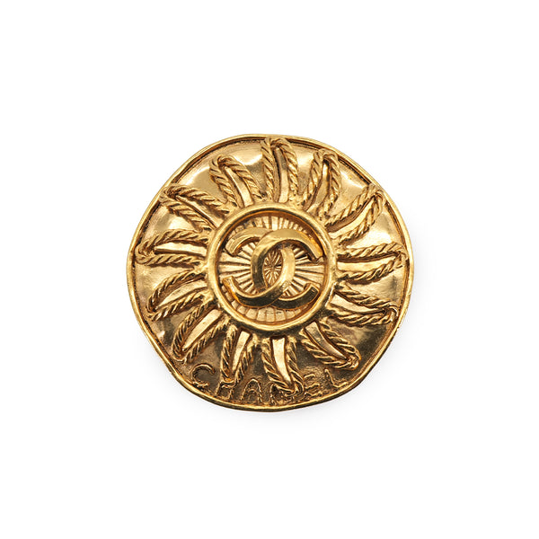 VINTAGE CHANEL BROOCH COCOSUN COCOMARK LOGO GOLD ACCESSORY 94A 90322937