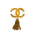 VINTAGE CHANEL BROOCH LAVA COCOMARK FRINGE GOLD ACCESSORY 93A 90339678