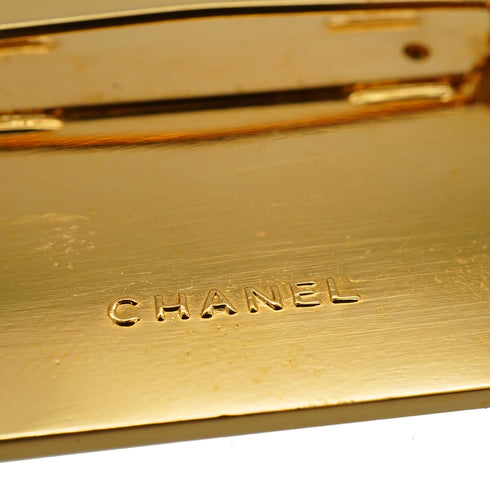 VINTAGE CHANEL BROOCH LOGO PLATE GOLD ACCESSORY 90338268