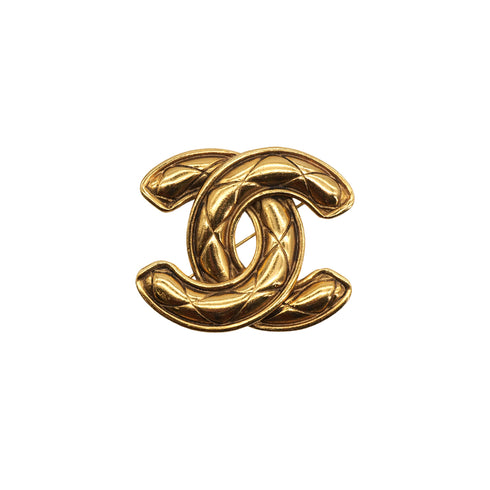 VINTAGE CHANEL BROOCH MATELASSE COCOMARK GOLD ACCESSORY 90313286