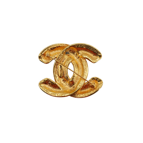 VINTAGE CHANEL BROOCH MATELASSE COCOMARK GOLD ACCESSORY 90321047