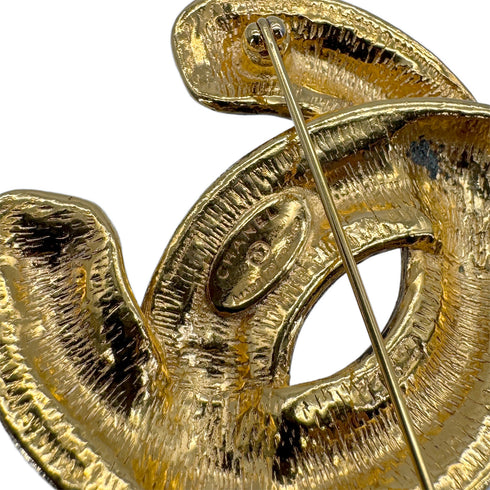 VINTAGE CHANEL BROOCH MATELASSE COCOMARK GOLD ACCESSORY 90321047