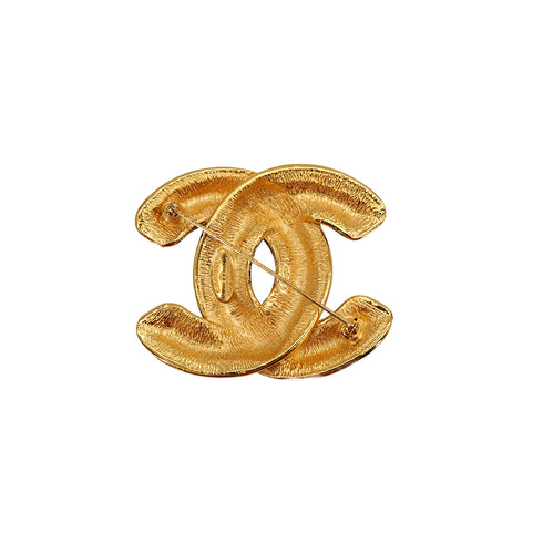 VINTAGE CHANEL BROOCH MATELASSE COCOMARK GOLD ACCESSORY 90321143