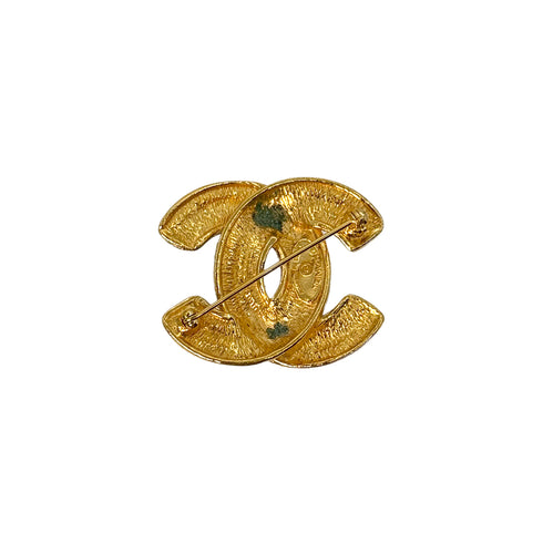 VINTAGE CHANEL BROOCH MATELASSE COCOMARK GOLD ACCESSORY 90322538