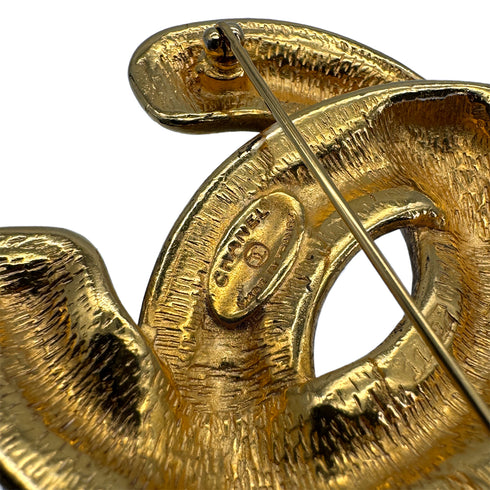 VINTAGE CHANEL BROOCH MATELASSE COCOMARK GOLD ACCESSORY 90323177