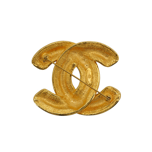 VINTAGE CHANEL COCOMARK BROOCH MATELASSE GOLD ACCESSORY 90324109
