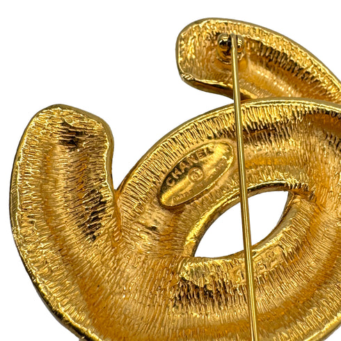 VINTAGE CHANEL COCOMARK BROOCH MATELASSE GOLD ACCESSORY 90324109