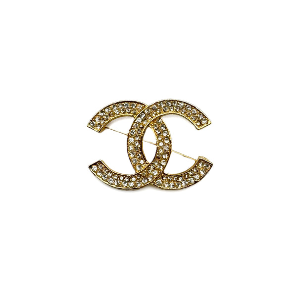 VINTAGE CHANEL BROOCH RHINESTONE COCOMARK GOLD ACCESSORY 90319133