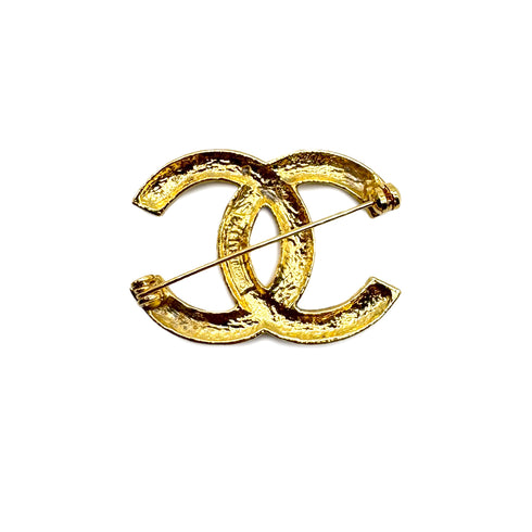 VINTAGE CHANEL BROOCH RHINESTONE COCOMARK GOLD ACCESSORY 90319133