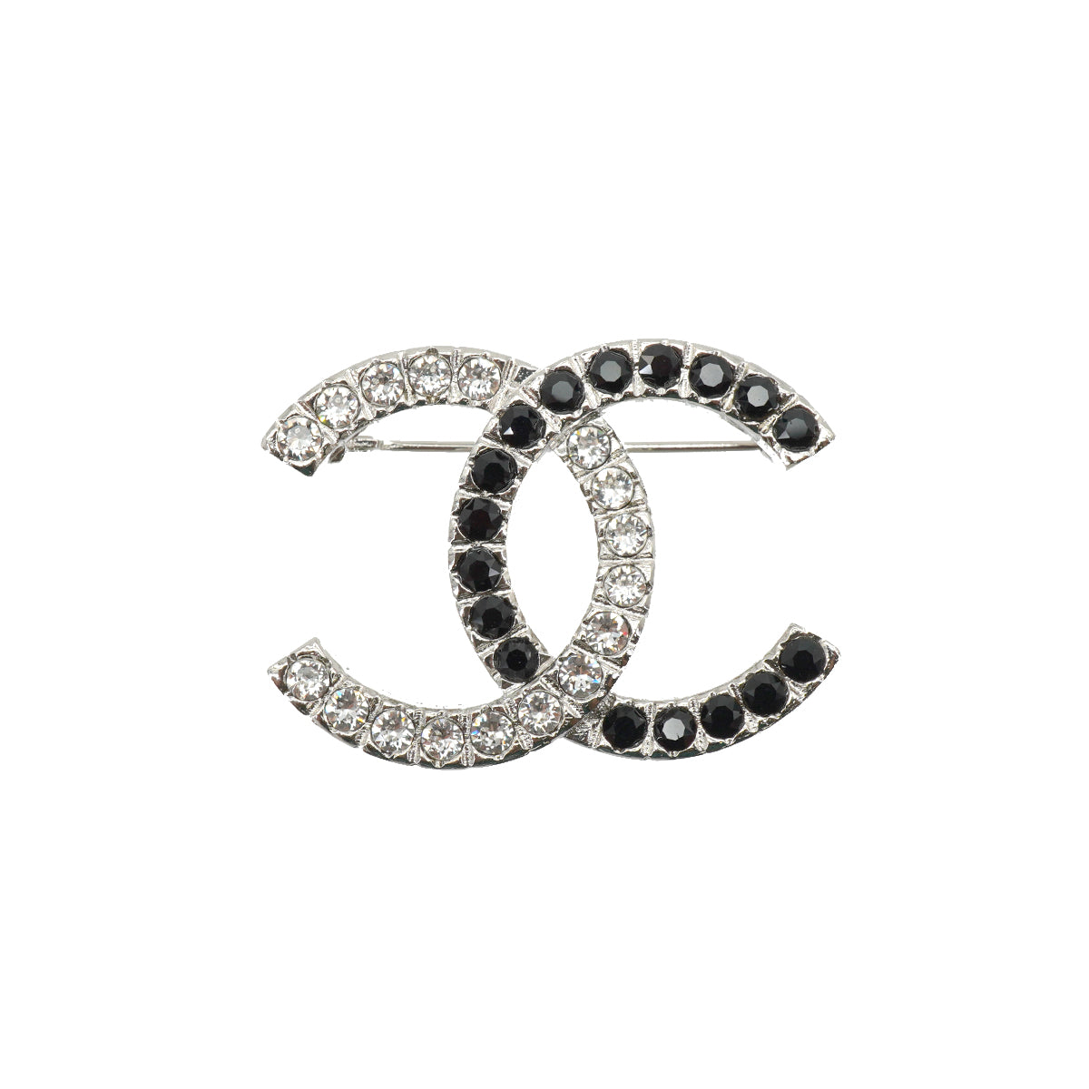 CHANEL BROOCH RHINESTONE COCOMARK SILVER ACCESSORY B22A 90335808