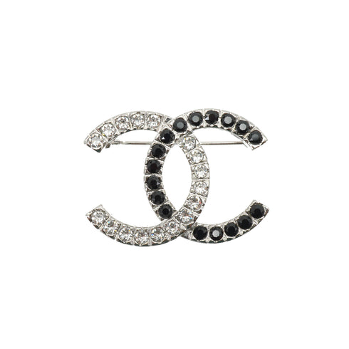 CHANEL BROOCH RHINESTONE COCOMARK SILVER ACCESSORY B22A 90335808