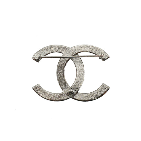 CHANEL BROOCH RHINESTONE COCOMARK SILVER ACCESSORY B22A 90335808