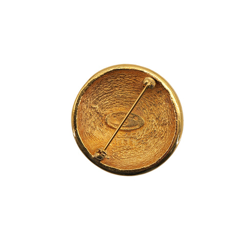 VINTAGE CHANEL BROOCH ROUND COCOMARK GOLD ACCESSORY 90322936