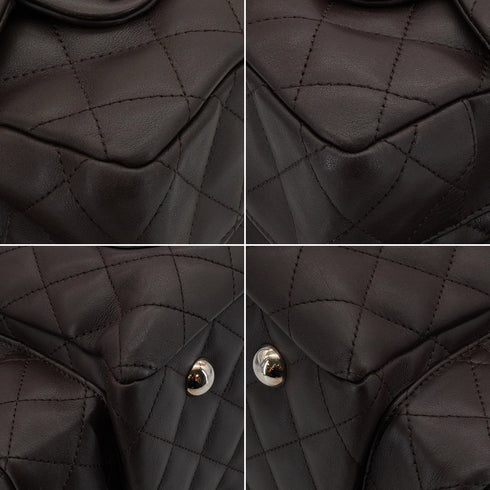 VINTAGE CHANEL CAMBON LINE MATELASSE MULTIPOCKET TOTE BAG BROWN BEIGE LEATHER SILVER HARDWARE 90339643