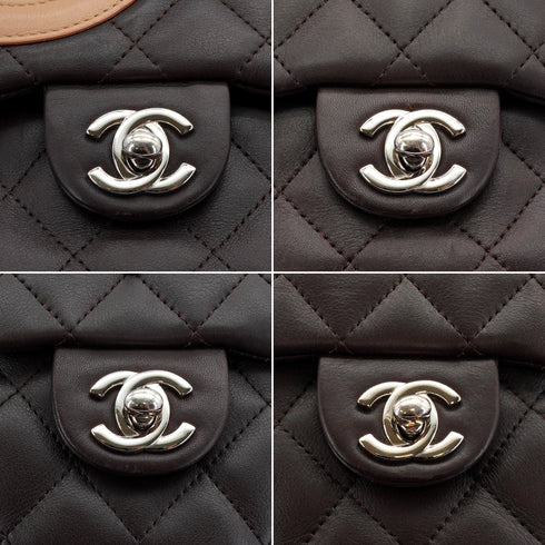 VINTAGE CHANEL CAMBON LINE MATELASSE MULTIPOCKET TOTE BAG BROWN BEIGE LEATHER SILVER HARDWARE 90339643