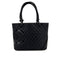 CHANEL CAMBON LINE LARGE TOTE BAG BLACK LEATHER ENAMEL 90318211
