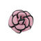 VINTAGE CHANEL CAMELLIA CORSAGE BROOCH PINK BLACK TWEED ACCESSORY 90335771