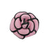 VINTAGE CHANEL CAMELLIA CORSAGE BROOCH PINK BLACK TWEED ACCESSORY 90335771