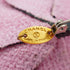 VINTAGE CHANEL CAMELLIA CORSAGE BROOCH PINK BLACK TWEED ACCESSORY 90335771