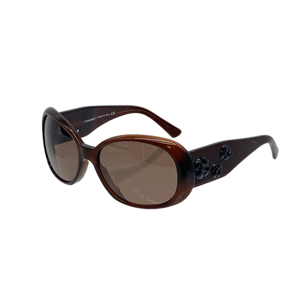 VINTAGE CHANEL CAMELLIA COCOMARK SUNGLASSES BROWN EYEWEAR 90328020