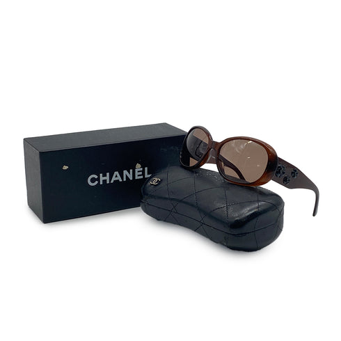 VINTAGE CHANEL CAMELLIA COCOMARK SUNGLASSES BROWN EYEWEAR 90328020
