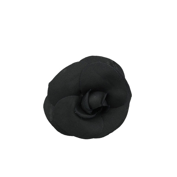 VINTAGE CHANEL CAMELLIA FLOWER CORSAGE BLACK ACCESSORY 90350555