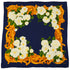 VINTAGE CHANEL CAMELLIA FLOWER PATTERN SCARF GOLD NAVY SILK 90339438