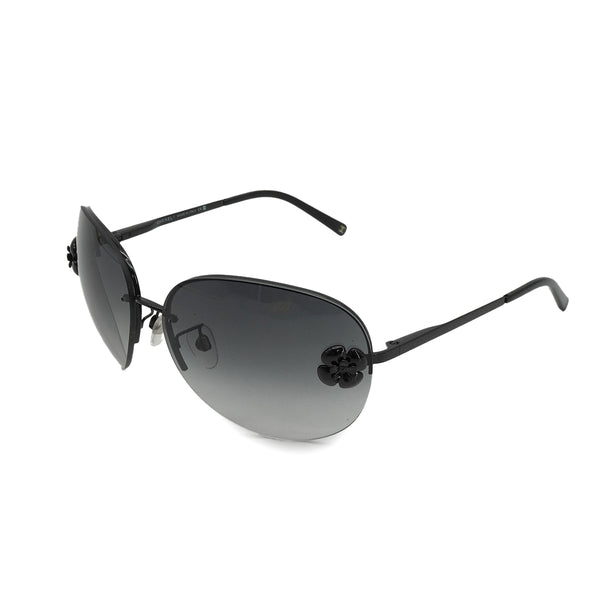 VINTAGE CHANEL CAMELLIA LOGO SUNGLASSES BLACK EYEWEAR 90334278