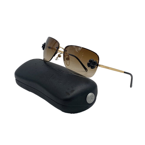 VINTAGE CHANEL CAMELLIA LOGO SUNGLASSES BROWN EYEWEAR 90328025