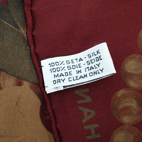 VINTAGE CHANEL CAMELLIA PATTERN SCARF BORDEAUX SILK 90334517